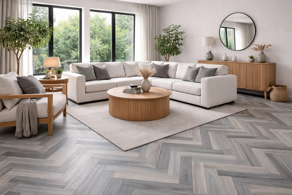 Herringbone Engineered Wood Flooring Smoked Grey (2.268m2 per pack)