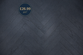 Galaxy Black Brushed & Matte Lacquered Herringbone Engineered Rustic Flooring (105B) (2.268m2 per pack)