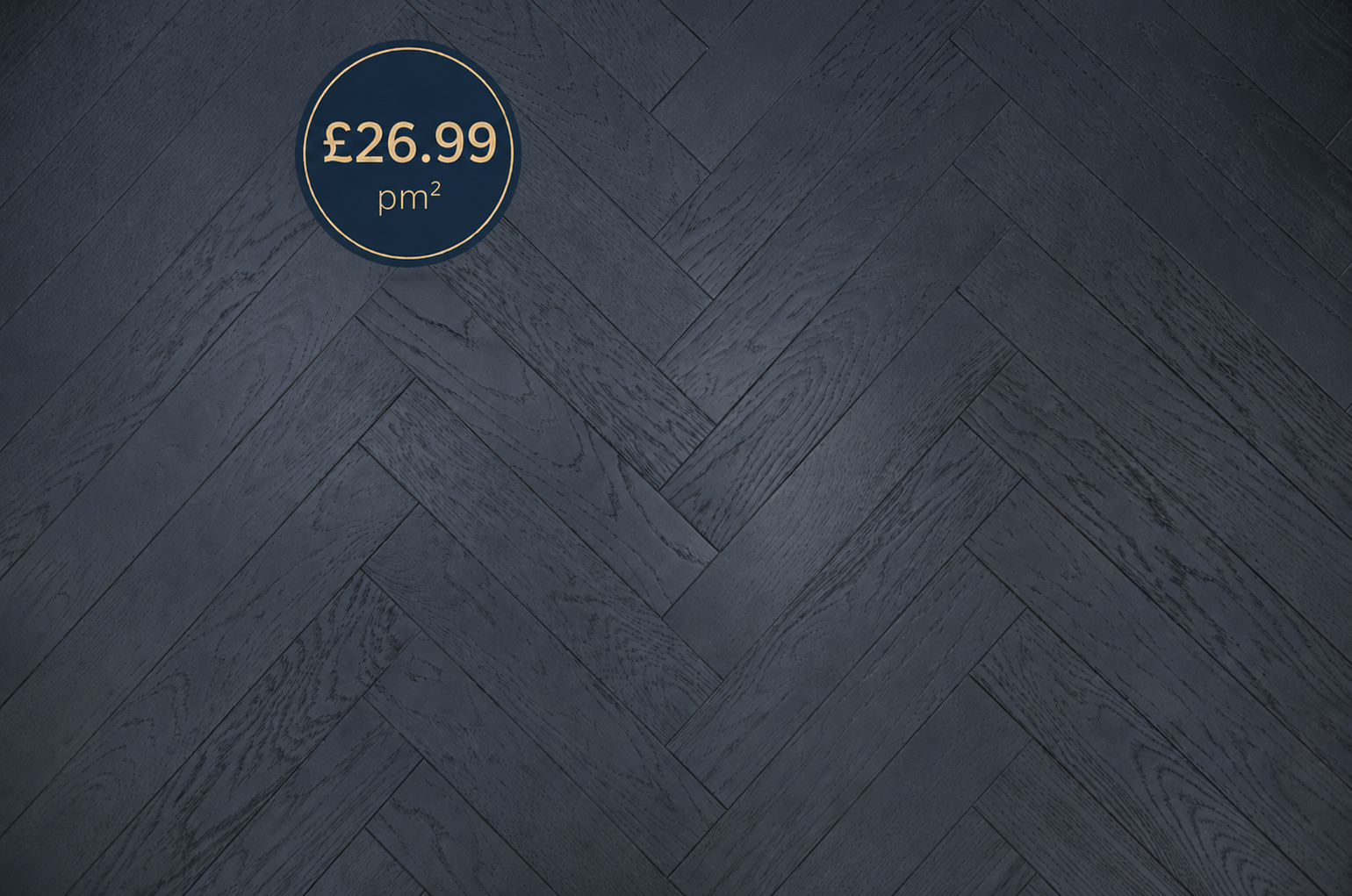 Galaxy Black Brushed & Matte Lacquered Herringbone Engineered Rustic Flooring (105B) (2.268m2 per pack)