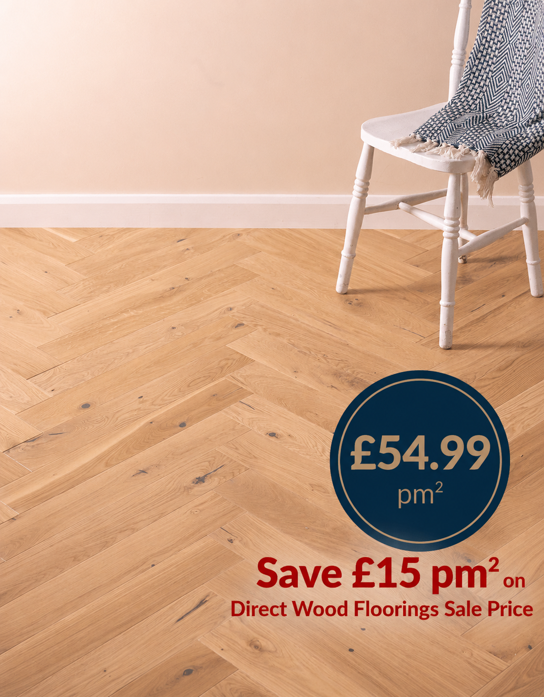 Carpenters Choice Herringbone Vanilla Oak (0.5m2 per pack)