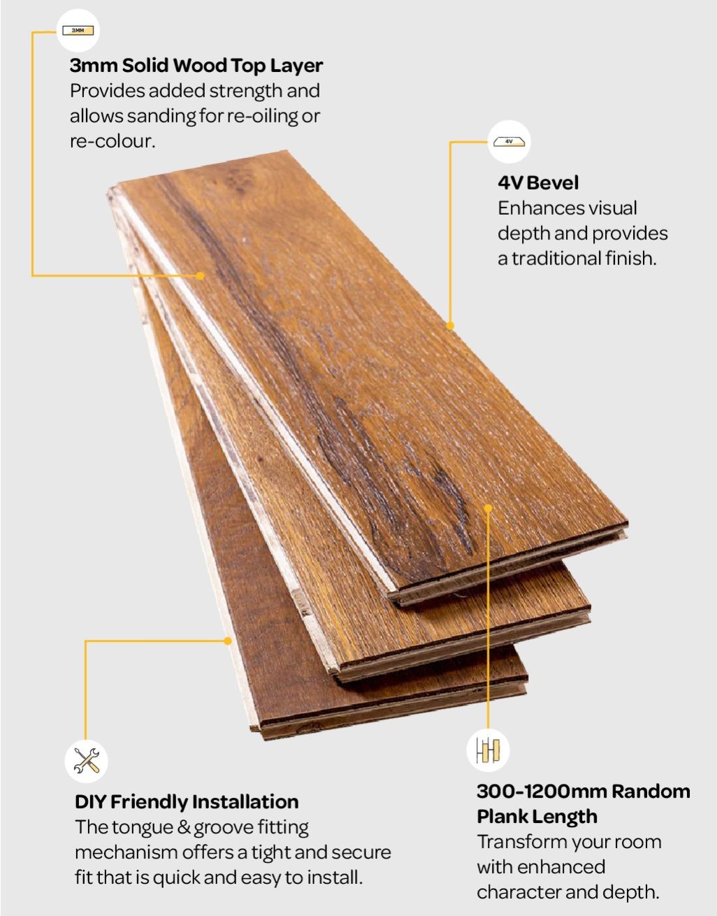Loft Summer Oak Engineered Wood Flooring (1.44m2 per pack)