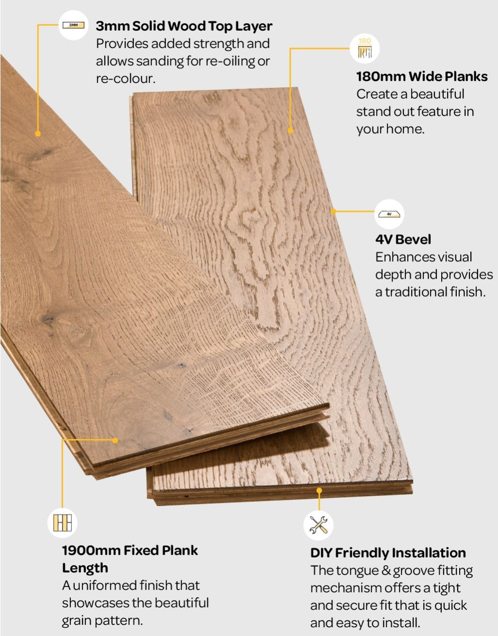 Manhattan Golden Smoked Oak Brushed & Lacquered (2.89m2 per pack)
