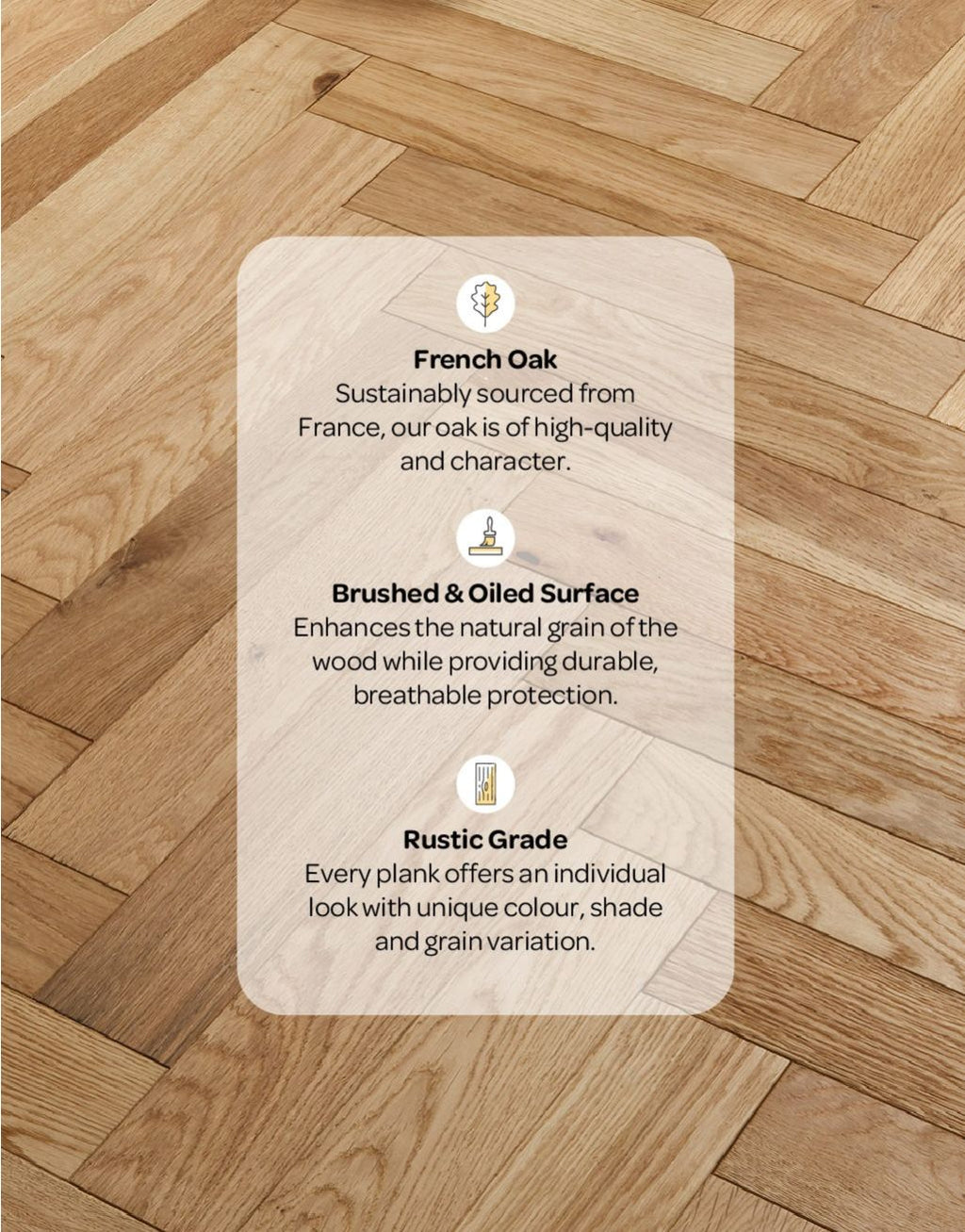 Oxford Herringbone Natural Oak Brushed & Oiled (1.94m2 per pack)