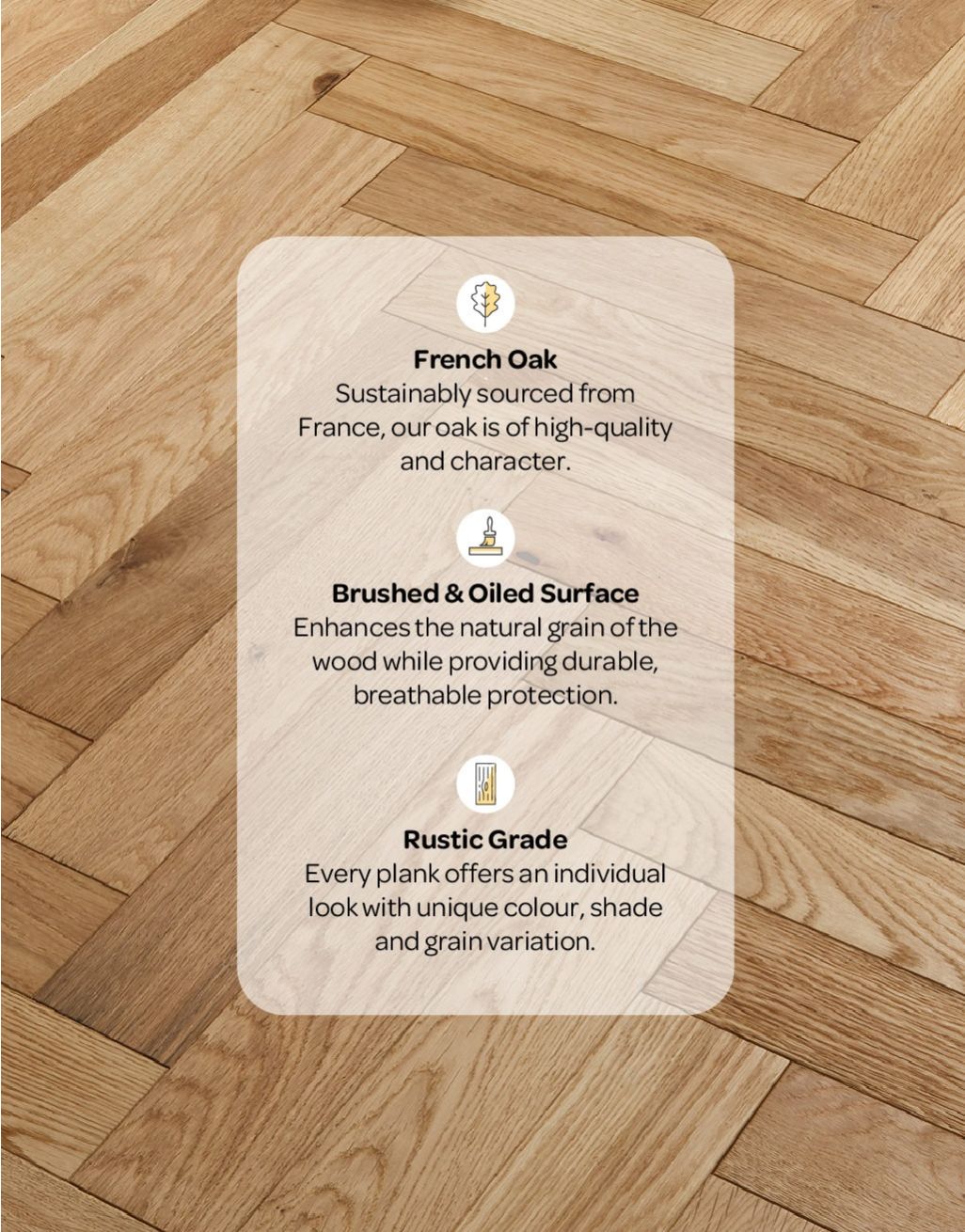 Oxford Herringbone Natural Oak Brushed & Oiled (1.94m2 per pack)