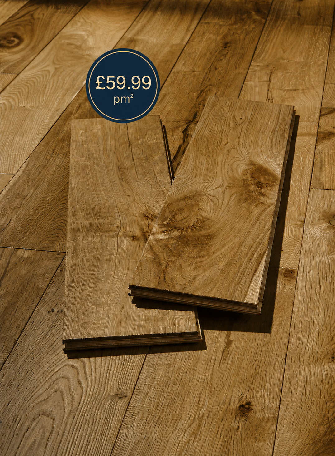 Farmhouse Golden Smoked Oak Brushed & Lacquered Engineered Wood Flooring (1.8m2 per pack)