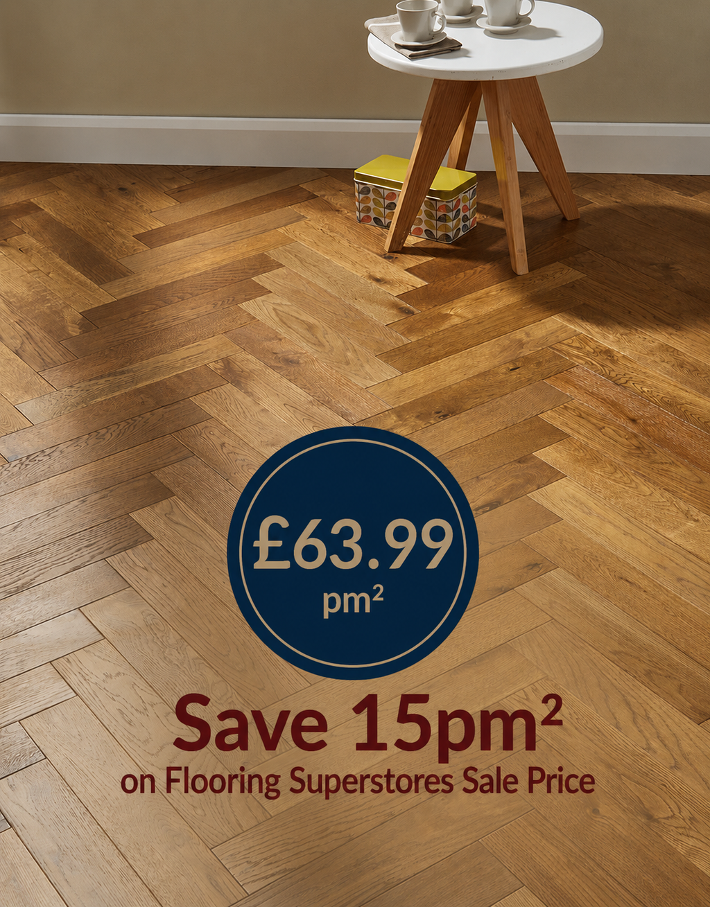 Oxford Herringbone Golden Smoked Oak Brushed & Lacquered (1.94m2 per pack)