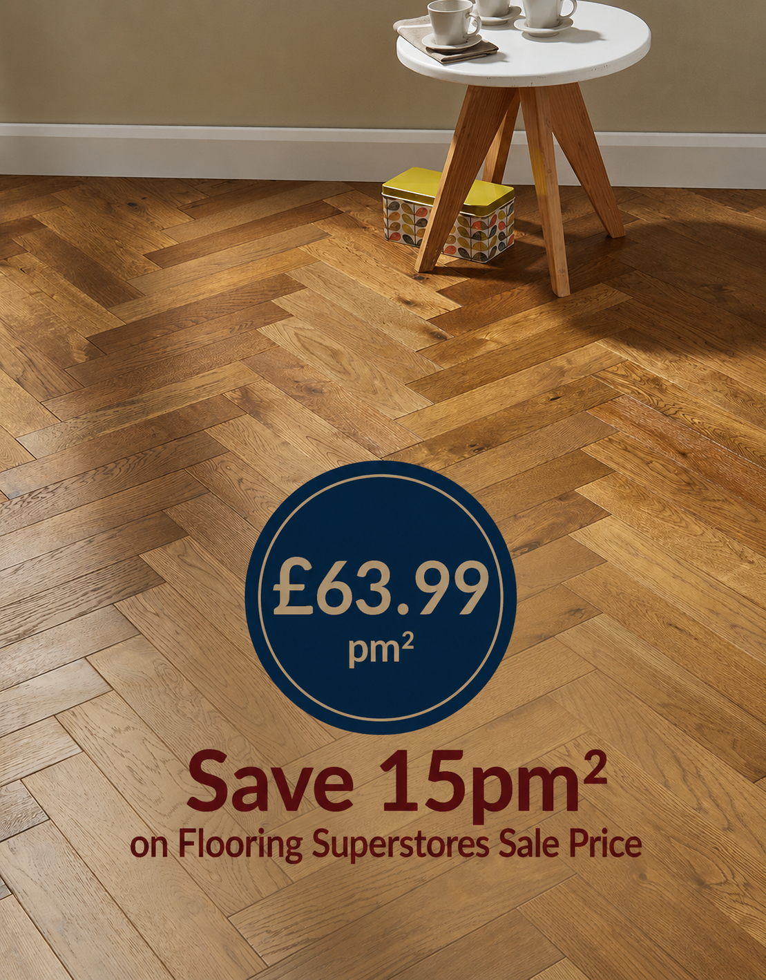 Oxford Herringbone Golden Smoked Oak Brushed & Lacquered (1.94m2 per pack)